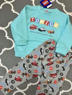 新品タグ付 トミカ 裏起毛スウェット上下セット【90】しまむら