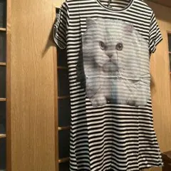 あちゃちゅむムチャチャのボーダー柄ネコTのサムネイル