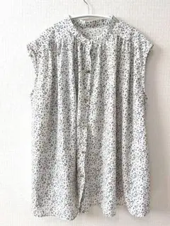 ふんわりノースリーブ　柄シャツ　Lサイズ