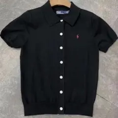ポロラルフローレンレディース襟付きカーディガン半袖　M／black