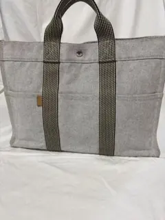 HERMES エルメス フールトゥ カバス トートバッグ キャンバス グレー