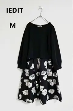 IEDIT 花柄スカートのドッキングワンピース　上品　フラワープリント