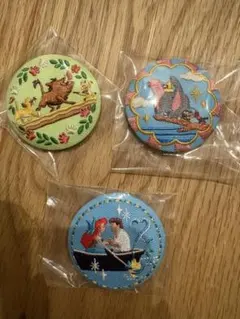 ディズニー刺繍缶バッジ3点セット