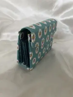 蛇腹　ブルーのカードケース　ホルダー　カルトナージュ