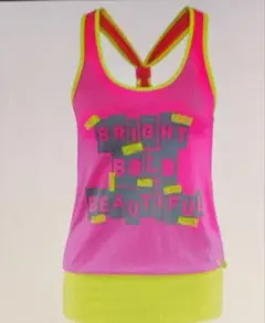 ZUMBA タンクトップ ピンク/イエロー　M/L