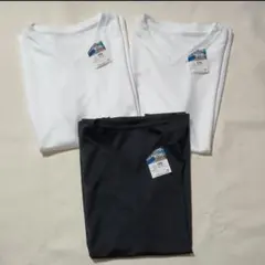 【150】肌着　Vネック3枚　白　黒　半袖