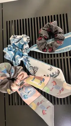 シュシュヘアアクセサリーセット（シュシュ・リボン付き）