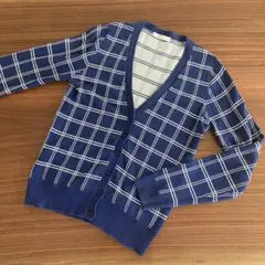 lowrys farm ローリーズファーム　カーディガン　白紺　レディース　Ｌ