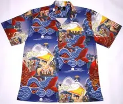 和柄 浮世絵 横綱ビール 相撲 アロハシャツ メンズ 半袖 L 新品未使用！のサムネイル
