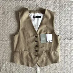 美品 ZARA ザラ リネンベスト S