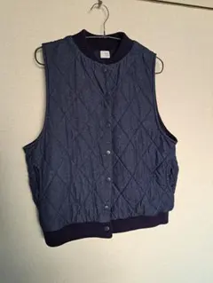 ネイビー キルティング ベスト