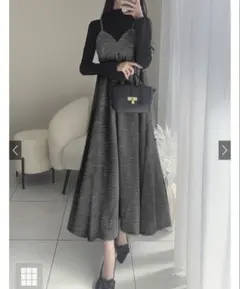 ラメツイードフレアキャミワンピース[sm204]