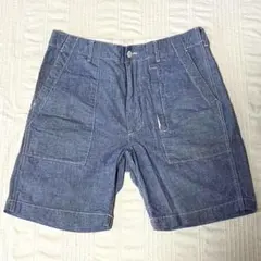 極美品 FDMTL インディゴ 刺子 パッチワーク ショートパンツ W30