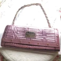 GIANNI VERSACE シャイニーピンク　クラッチ　ショルダー　バッグ