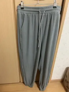 ブルー ゴムパンツ