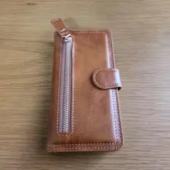 ジッパーポケット付 アイフォン16用手帳型ケース