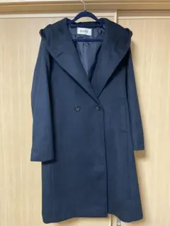 【半額以下！未使用品】 ROPE ロペ ネイビー ノーカラー ロングコート ROPE ✴︎ロペ ネイビー ノーカラーコート ロペ ROPE ネイビー ノー