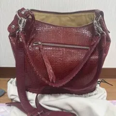 ボルドーカラー レザー 2WAY ショルダーバッグのサムネイル