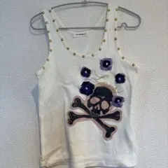 VIVAYOU スカル刺繍 スタッズ タンクトップ　サイズ2のサムネイル