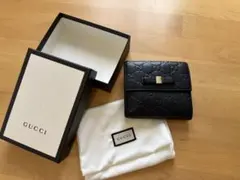 【美品】GUCCI グッチ シマレザー GG柄 二つ折り財布 ロゴ