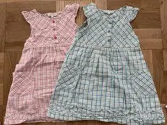 3can4on チェック柄ノースリーブワンピース 110 2枚セット