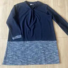 100 La Rue ネイビー 長袖チュニック Fサイズ