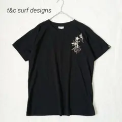 ティーアンドシーサーフデザインズ　半袖デザインTシャツ　黒　L 花柄　シンプルのサムネイル