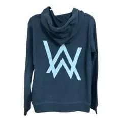 Alan Walker アランウォーカー AWロゴ ジップアップパーカーブラック