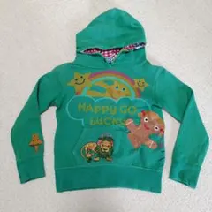 HAPPY GO LUCKY フード付きトレーナー