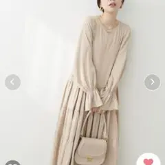 【mamamo】キャンディスリーブティアードワンピース　ナチュラルクチュール