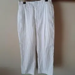 ホワイト ストライプ カジュアルパンツ　RETRO GIRL