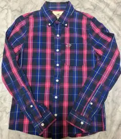 HOLLISTER ホリスター 長袖チェックボタンシャツ ブルー Sサイズ