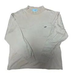 クロコダイル ハイネックTシャツ 長袖 ロンT ポケット付き ベージュ
