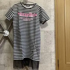 AnapGirl ボーダー半袖ワンピース M