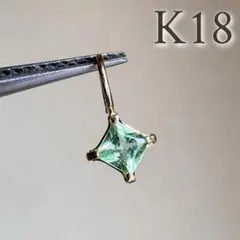 K18 希少 天然インペリアルトパーズ ペンダントトップ レア sq2.5mm