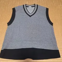 ハウンドトゥースニットベスト