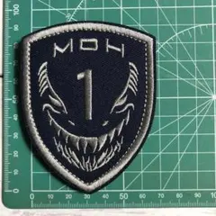 【Z395】ミリタリー パッチ ワッペン メダルオブオナー 紺 銀 ベルクロ