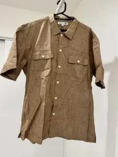 ユニクロ　ブラウン 半袖シャツ 2ポケット