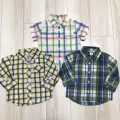 OLD NAVY 長袖・半袖 チェック柄シャツ 3枚セット 中古
