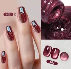 新品レッドクリスタル　秋冬ネイル　ジェルネイル　マグネットジェルネイル　美艶