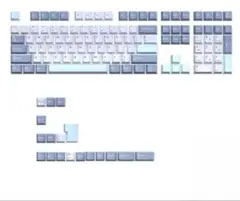 PBT　キーキャップ 126キー ブルーホワイト US JIS