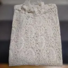 ホワイトレースハイネックシャツ