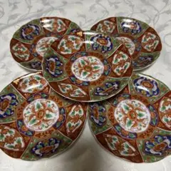 新品 10枚セット 有田焼 古伊万里 色絵 輪花皿 金彩錦唐草 取分け皿