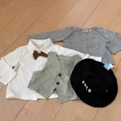キッズ服セット ホワイトシャツ・ベスト・セーター・帽子