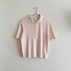 【H&M】 ピンク　半袖トップス　リブトップスのサムネイル