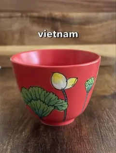 ベトナム製 バッチャン焼き 蓮の花柄