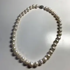 あ*ー様 新品 本物 淡水 真珠 ネックレス ホワイト系 約10mm玉