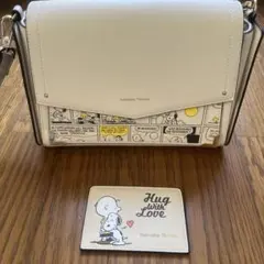 サマンサタバサ　スヌーピー　ショルダーバッグ　ミラー付き