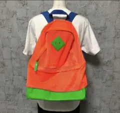 オレンジ・グリーン メッシュリュック