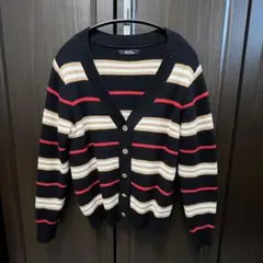 ⭐︎2/28まで販売⭐︎ レディース　Vネックカーディガン ストライプ
